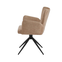 Scaun living/dining rotativ Chester Vibe, maro deschis, material textil si cadru metalic