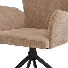 Scaun living/dining rotativ Chester Vibe, maro deschis, material textil si cadru metalic