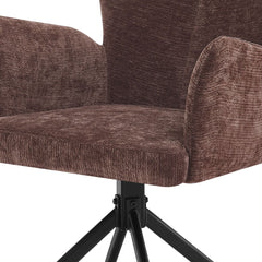 Scaun living/dining rotativ Chester Vibe, maro-ciocolata, material textil si cadru metalic