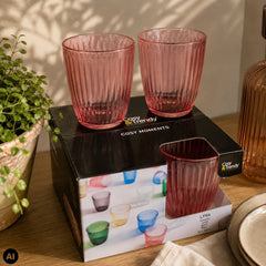 Set 4 pahare roz din sticla 320ml Lyra Cosy Moments Tumbler Cosy&Trendy