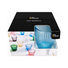 Set 4 pahare bleu-azur din sticla 320ml Lyra Cosy Moments Tumbler Cosy&Trendy