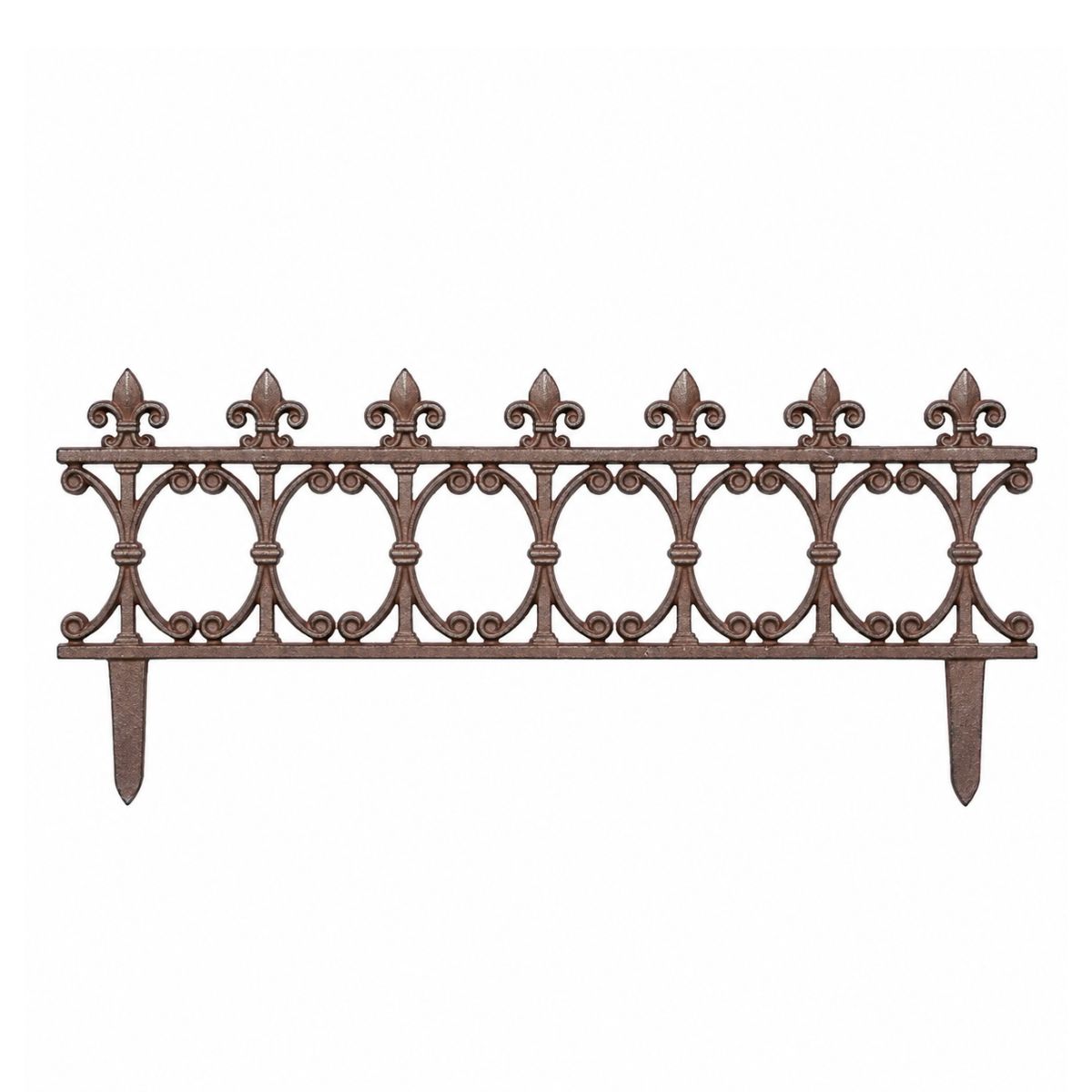 Gard decorativ ruginiu din otel turnat 81x36cm Fleur de lis Esschert Design