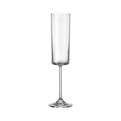 Set de 6 pahare pentru sampanie, transparent, din cristal de Bohemia, 160 ml, Anita Flute