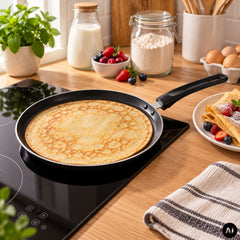 Tigaie pentru clatite Ø26 cm, antiaderenta, Chef Traiteur – include spatulă de întins aluatul