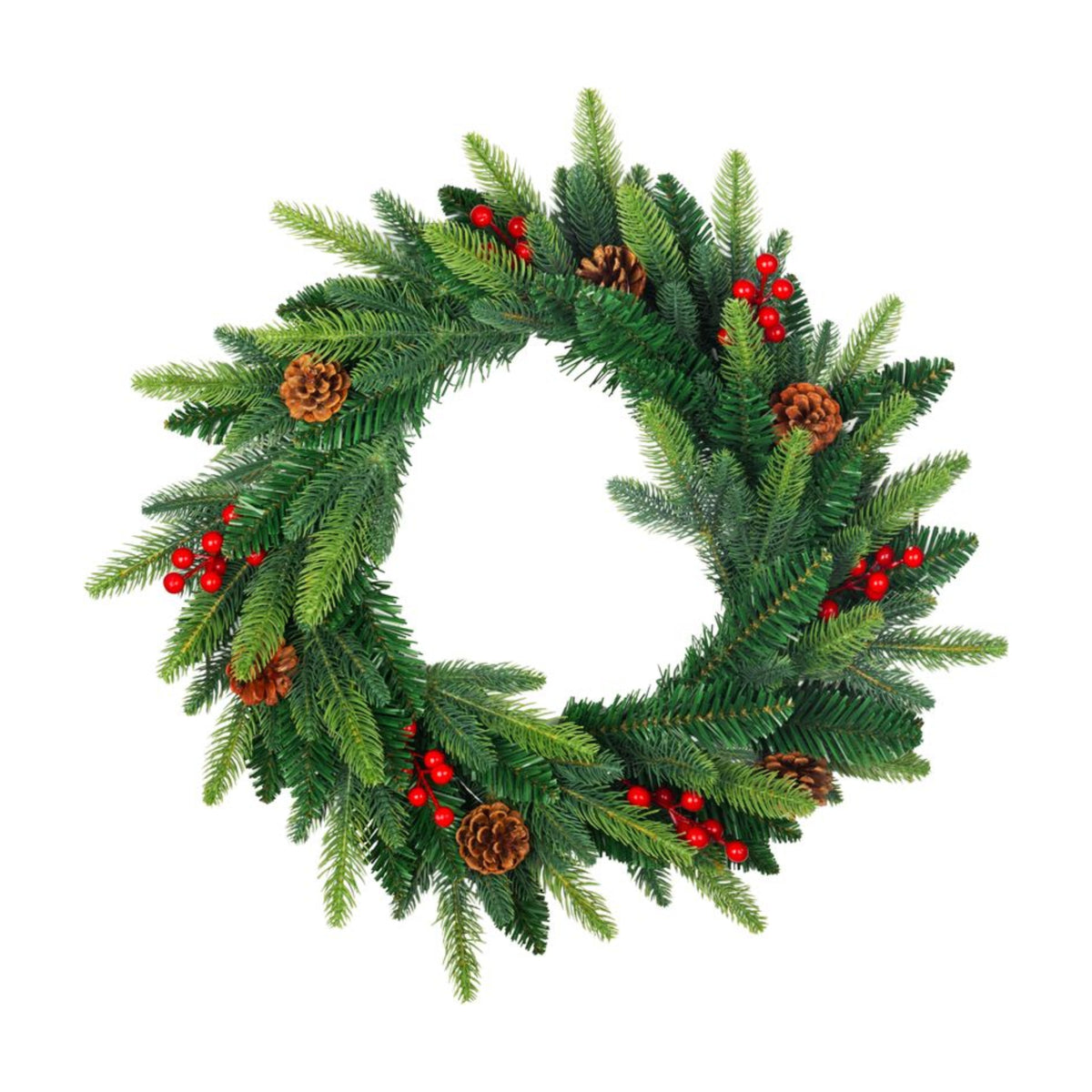 Coronita de Craciun Ø50 cm verde/rosu, densa, Boriana Royal - MagicHome
