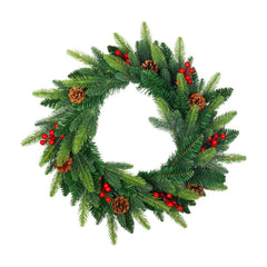 Coronita de Craciun Ø50 cm verde/rosu, densa, Boriana Royal - MagicHome