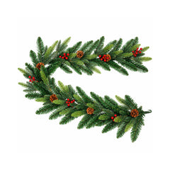 Ghirlanda de Craciun 200 cm, densa, verde/rosu Boriana Royal - MagicHome