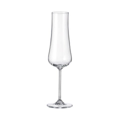 Set de 6 pahare pentru sampanie, din cristal de Bohemia, 260 ml, Aira Flute