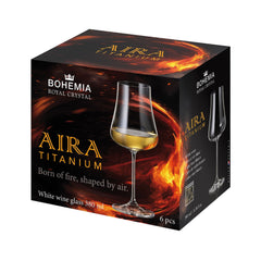 Set de 6 pahare pentru vin alb, din cristal de Bohemia, 380 ml, Aira White Wine