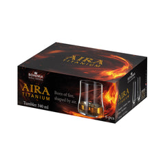 Set de 6 pahare pentru apa, din cristal de Bohemia, 340 ml, Aira Tumbler