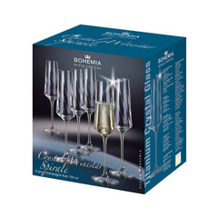 Set 6 pahare sampanie din cristal e Bohemia Winestar Spirale | Ha.ro