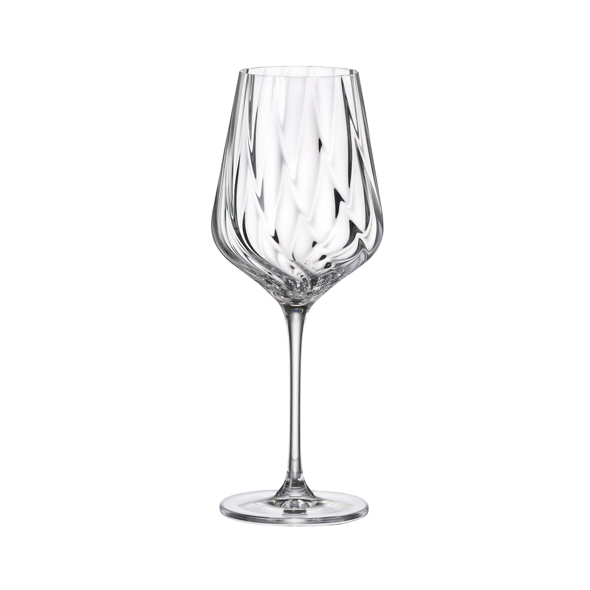 Set de 6 pahare pentru vin alb, din cristal de Bohemia, 485 ml, Crystal Winestar Spirale