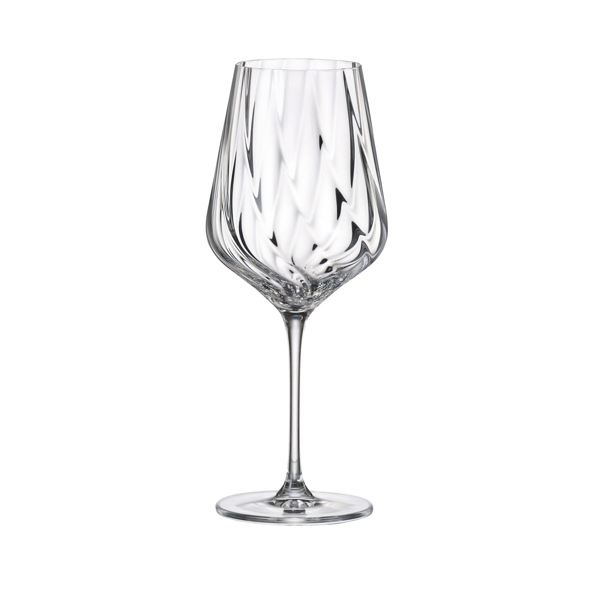 Set de 6 pahare pentru vin rosu, din cristal de Bohemia, 620 ml, Crystal Winestar Spirale