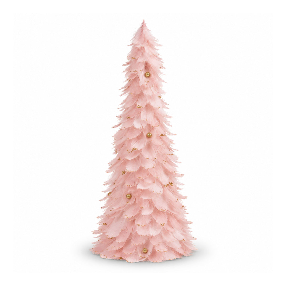 Decoratiune Pom de Craciun cu pene MagicHome, roz, 24x60 cm