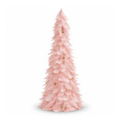 Decoratiune Pom de Craciun cu pene MagicHome, roz, 24x60 cm