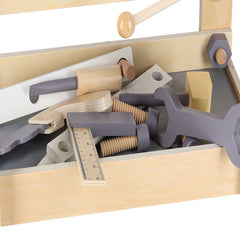 Banc de lucru din lemn cu unelte DIY, pentru copii, 67 cm