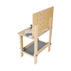 Banc de lucru din lemn cu unelte DIY, pentru copii, 67 cm