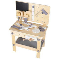 Banc de lucru din lemn cu unelte DIY, pentru copii, 67 cm