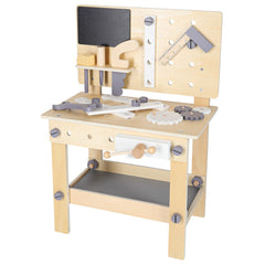 Banc de lucru din lemn cu unelte DIY, pentru copii, 67 cm