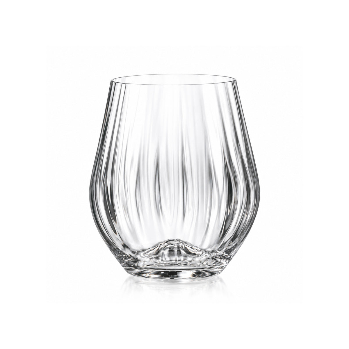 Set de 6 pahare pentru apa, transparent, din cristal de Bohemia, 400 ml, Tori Waterfall elevated bottom