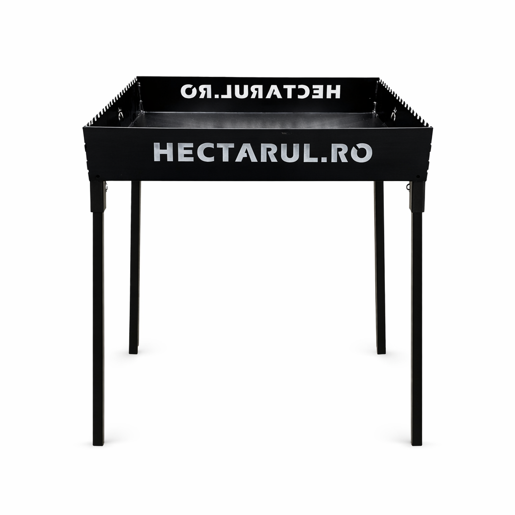 Gratar pentru gradina Hectarul , din tabla de 2 mm, tije din otel de 6 mm, picioare detasabile, vopsit electrostatic, model V
