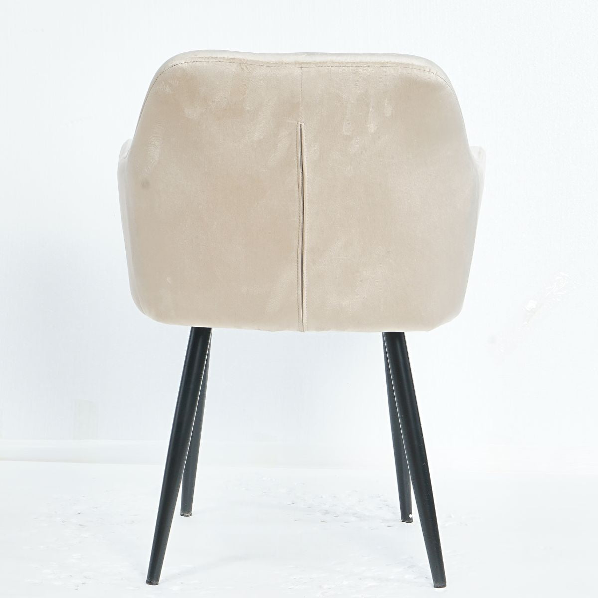 Scaun tip fotoliu living/ dining, bej, tapiserie catifea, cadru metalic, fix, 62x58x82, Velvet Old