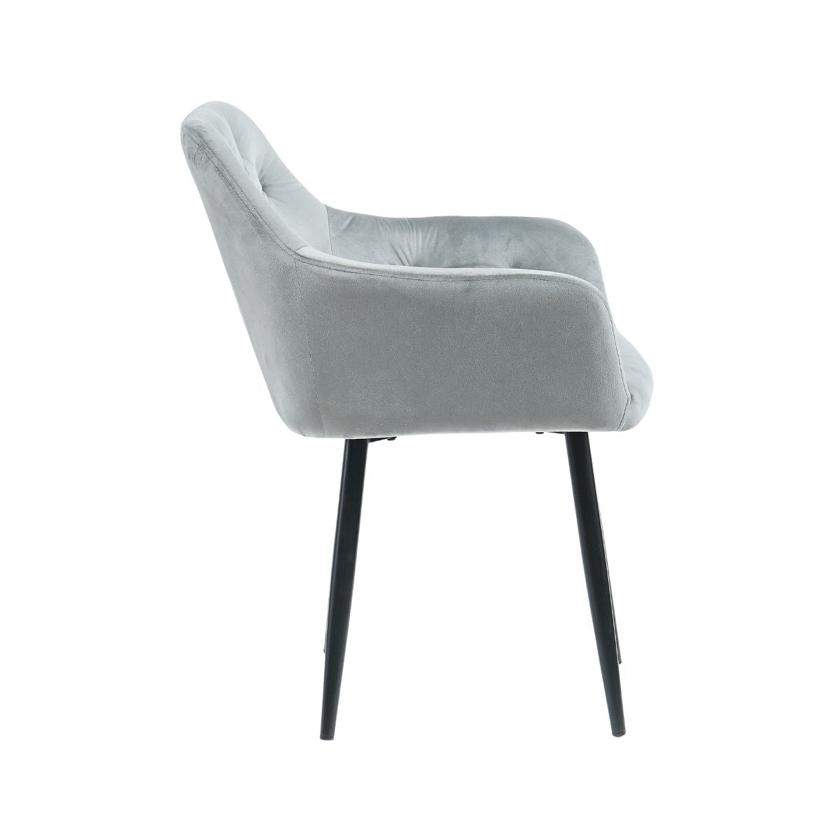 Scaun tip fotoliu living/dining, gri, tapiserie catifea, cadru metalic, fix, 62x58x82, Velvet Old