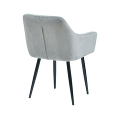 Scaun tip fotoliu living/dining, gri, tapiserie catifea, cadru metalic, fix, 62x58x82, Velvet Old