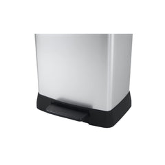 Cos de gunoi Curver 50 L, din plastic ultrarezistent cu pedala, 29x39x73 cm, negru/argintiu