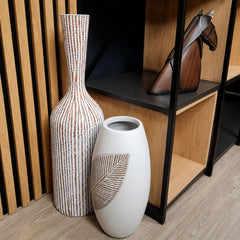 Vaza alba din polirasina 62.5 cm Nature Wood Yazhi