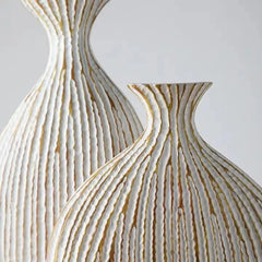 Vaza alba din polirasina 44 cm Nature Wood Yazhi