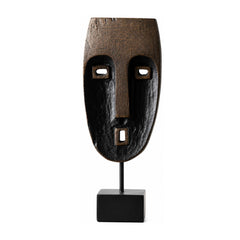 Decoratiune masca tribala maro din polirasina 42.5 cm Figurine Yazhi