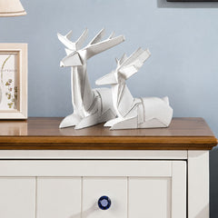 Decoratiune ren alb din polirasina 27 cm Animal Yazhi