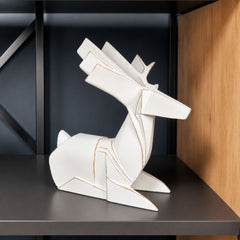 Decoratiune ren alb din polirasina 27 cm Animal Yazhi