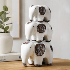 Decoratiune elefant alb din polirasina 11 cm Tiny Animal Yazhi