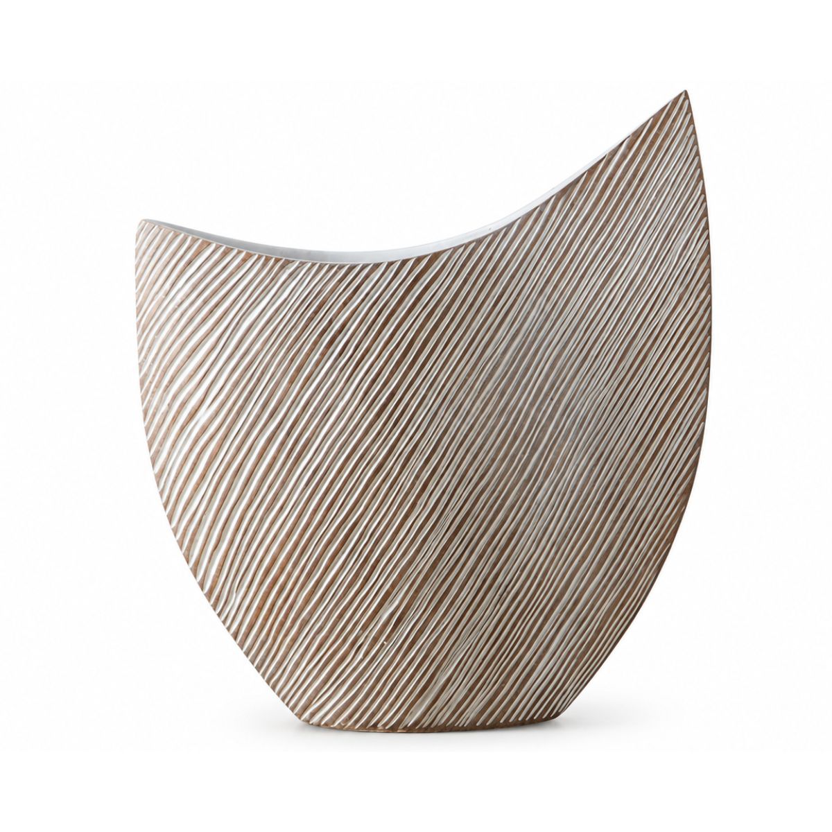 Vaza alba din polirasina 40.5 cm Straight Line Yazhi