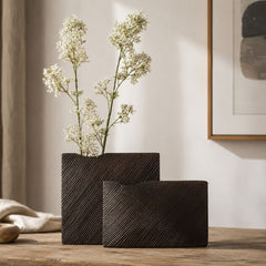 Vaza maro din polirasina 33.5 cm Straight Line Yazhi