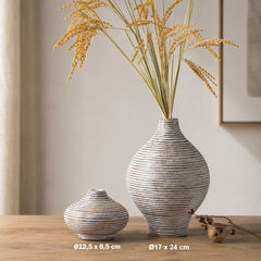 Vaza alba din polirasina 24 cm Straight Line Yazhi