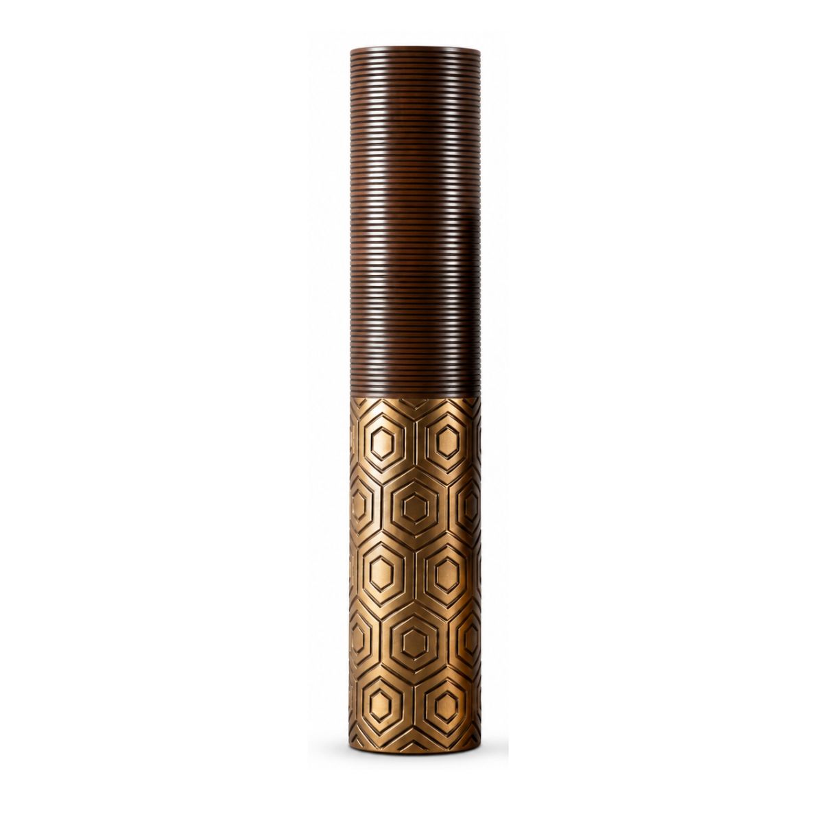 Vaza aurie si maro din polirasina 63.5 cm Imitate Wood Yazhi