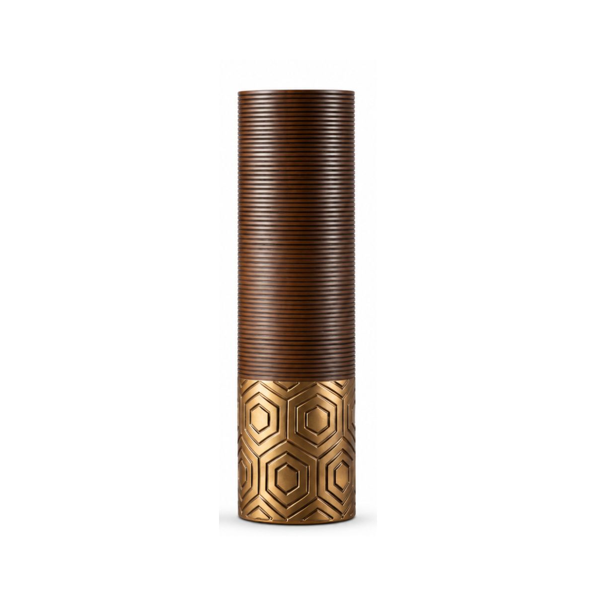 Vaza aurie si maro din polirasina 48.5 cm Imitate Wood Yazhi