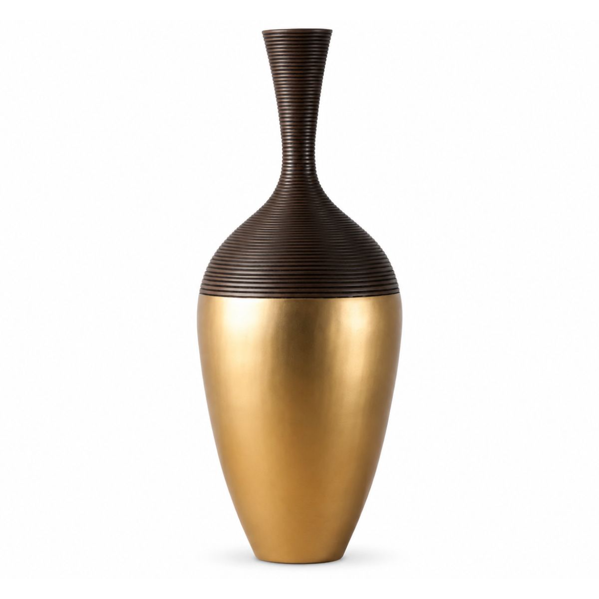 Vaza aurie si maro din polirasina 68 cm Imitate Wood Yazhi