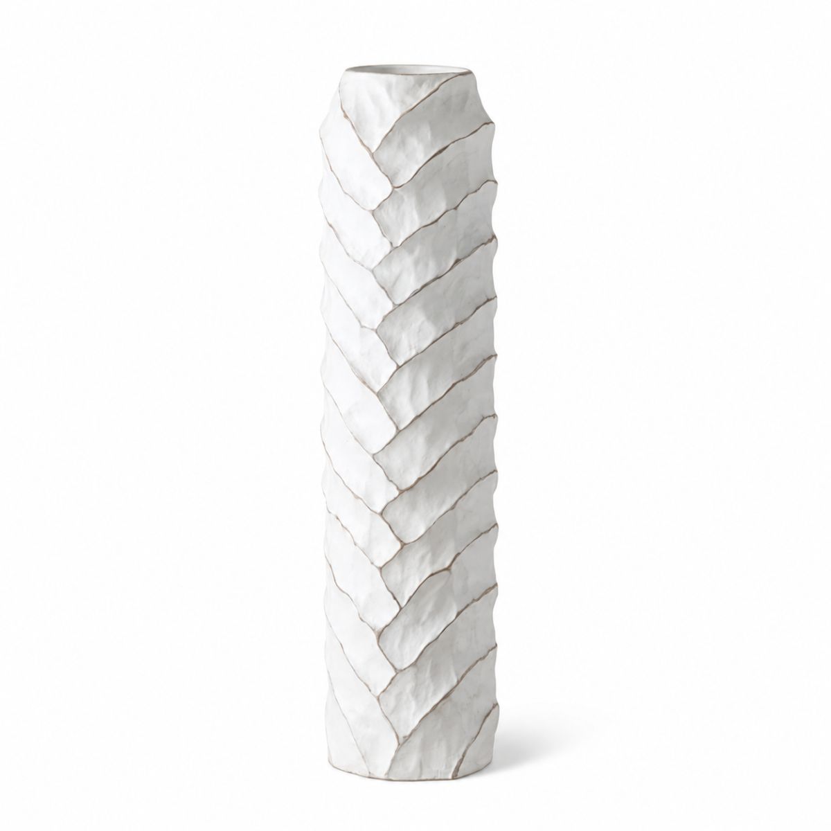 Vaza alba din polirasina 82 cm Rough Wood Yazhi