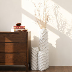 Vaza alba din polirasina 45 cm Rough Wood Yazhi