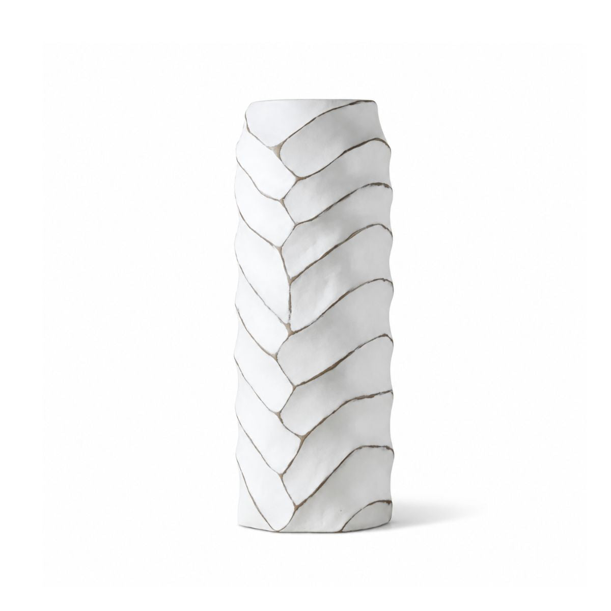 Vaza alba din polirasina 45 cm Rough Wood Yazhi
