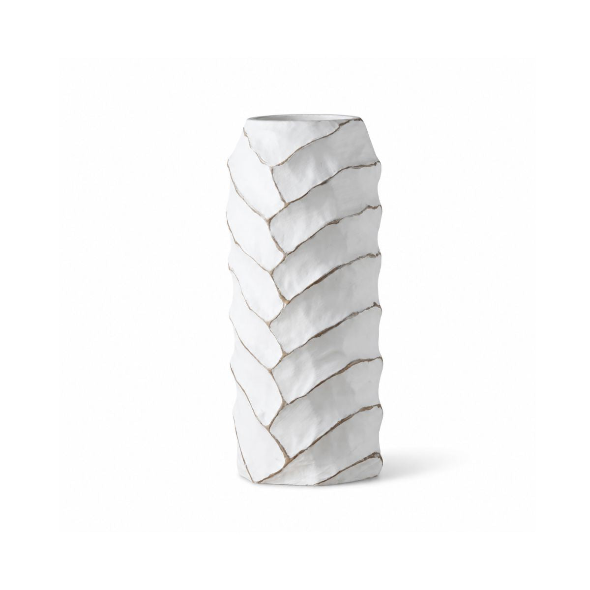 Vaza alba din polirasina 38 cm Rough Wood Yazhi