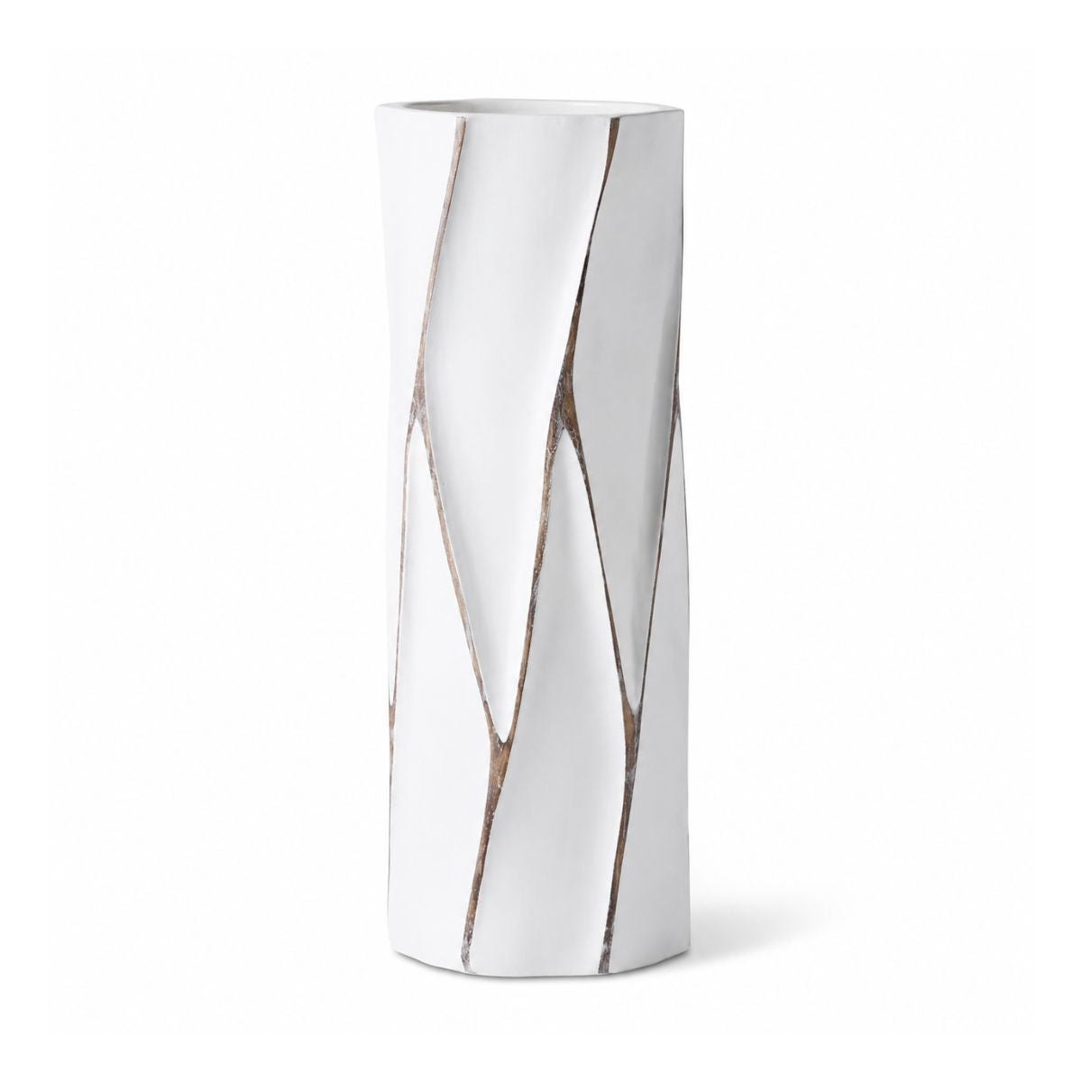 Vaza alba din polirasina 40 cm Rough Wood Yazhi