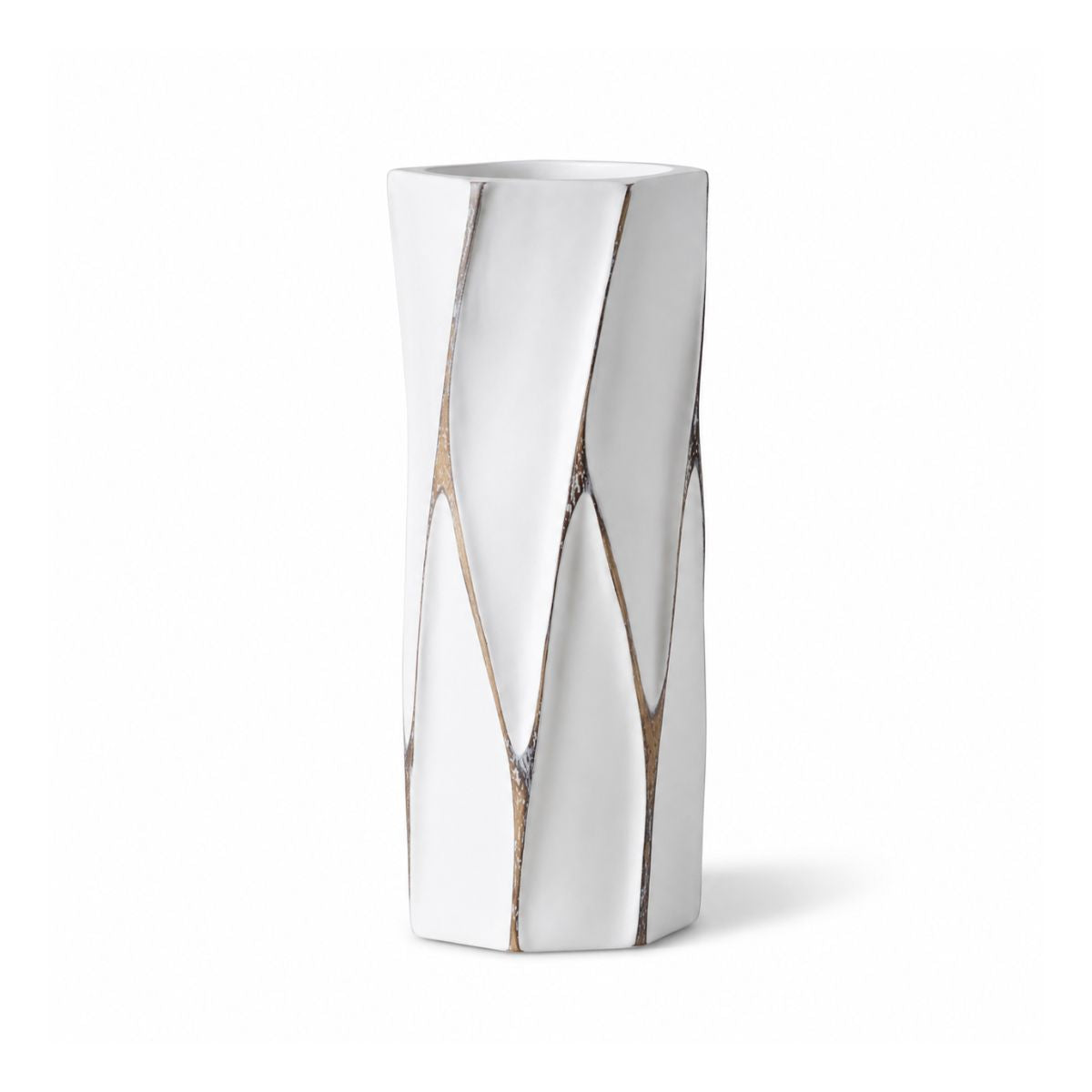 Vaza alba din polirasina 30 cm Rough Wood Yazhi
