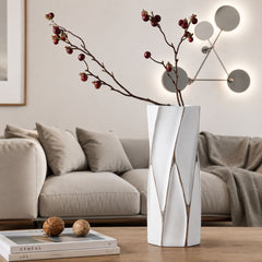 Vaza alba din polirasina 40 cm Rough Wood Yazhi