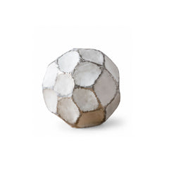 Decoratiune minge alba din polirasina 9.5 cm Rough Wood Yazhi