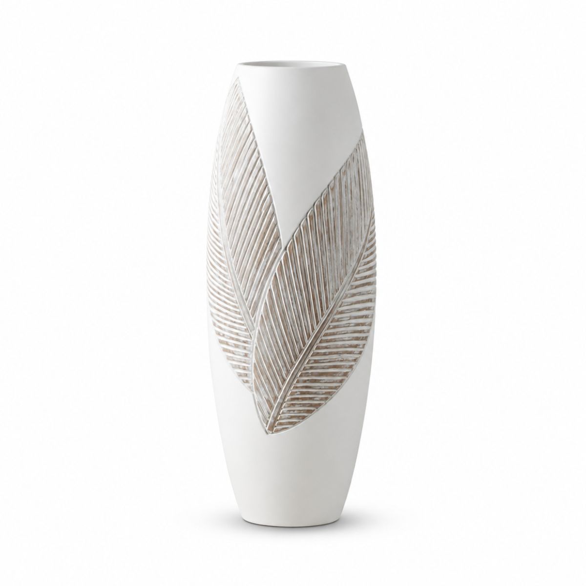 Vaza alba din polirasina 45 cm Leaf & Satin Yazhi